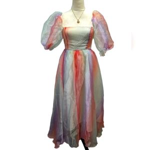 Puff sleeve organza dress